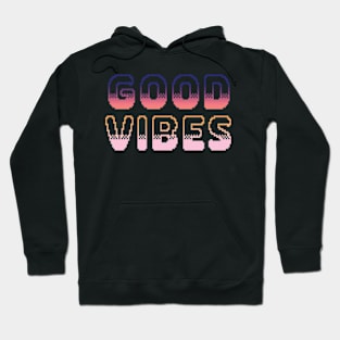 Good Vibes Classic Video Game Graphic Vibrant Gradient Hoodie